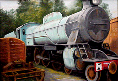 Grey Steam Train